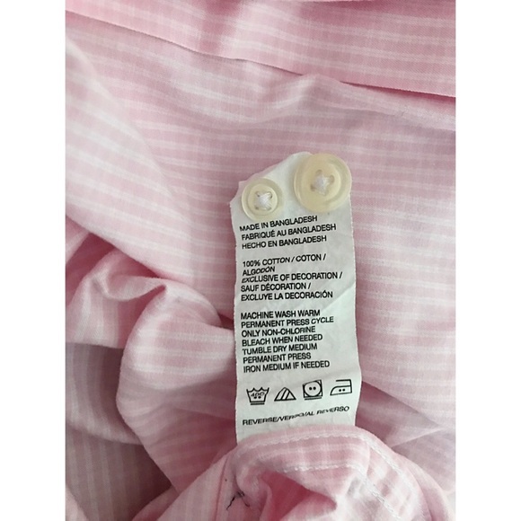 IZOD Sz S Red Label Premium Gingham Dress Shirt - Picture 6 of 6